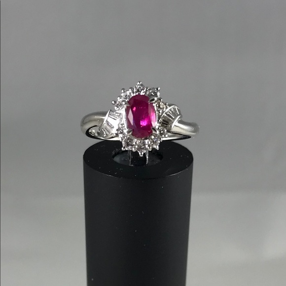 1.13 ctw Ruby & Diamond Ring in Platinum - Picture 6 of 6